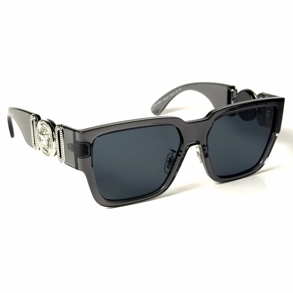 Versace Mod 4483 D 593/87 Gray Sunglasses Silver With Nose Pads Authentic New